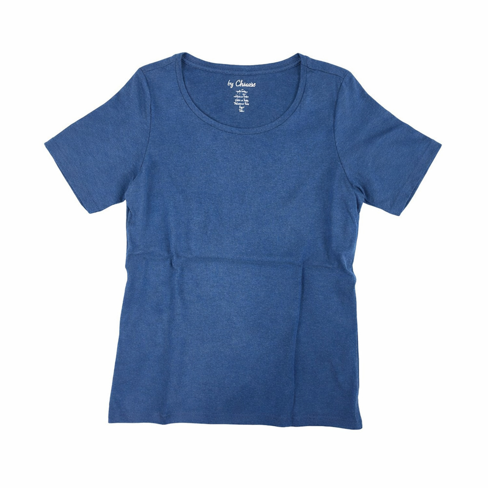 Womens Chico’s Bella Short Sleeve Basic Knit Top in Colonial Coast Blue Size 1